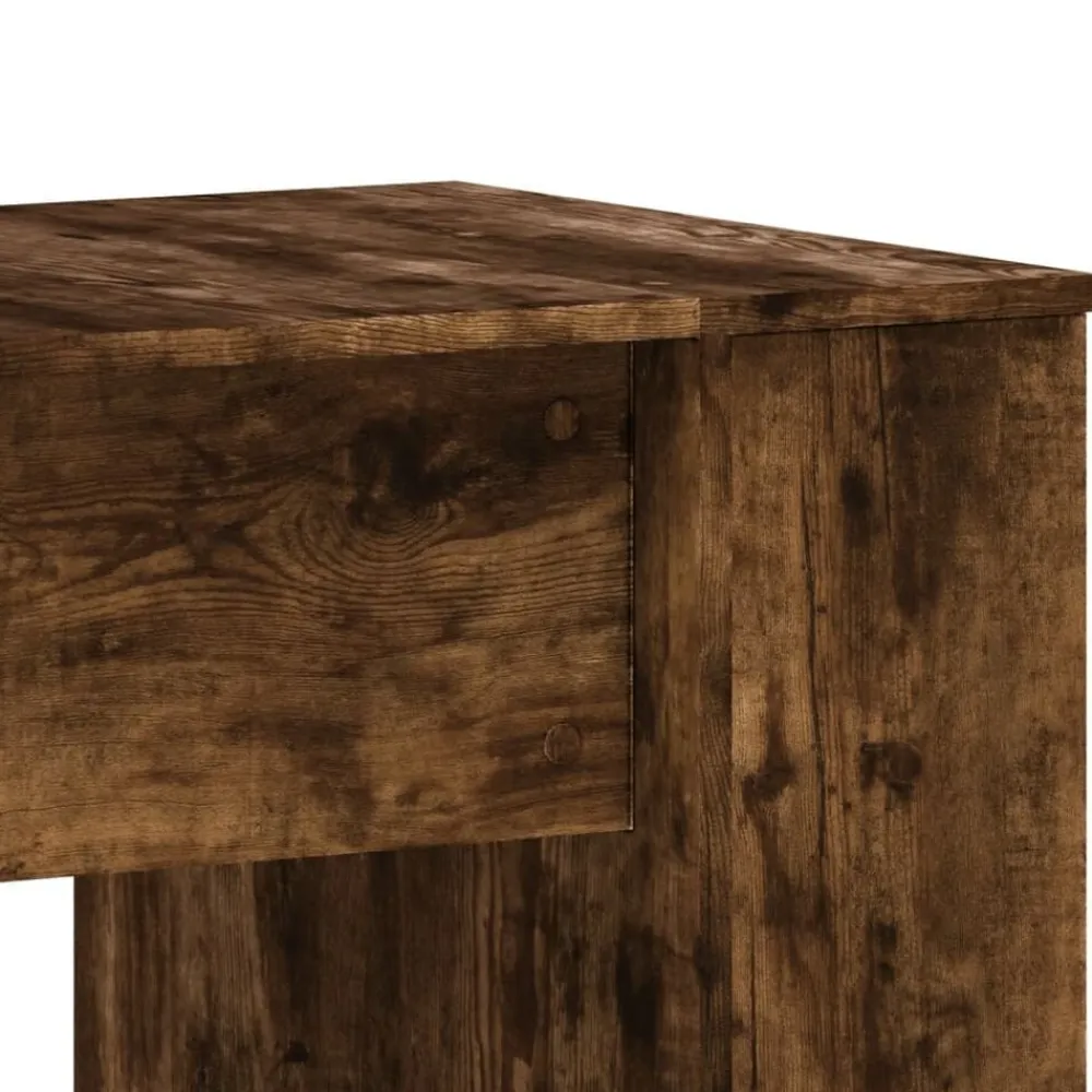 vidaXL Escritorio madera de ingeniería 140x50x75 cm Roble ahumado Clearance