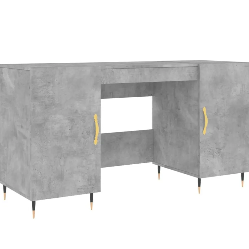 vidaXL Escritorio madera de ingeniería gris hormigón 140x50x75 cm Gris hormigón New