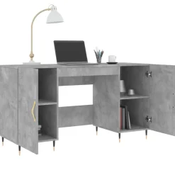 vidaXL Escritorio madera de ingeniería gris hormigón 140x50x75 cm Gris hormigón New