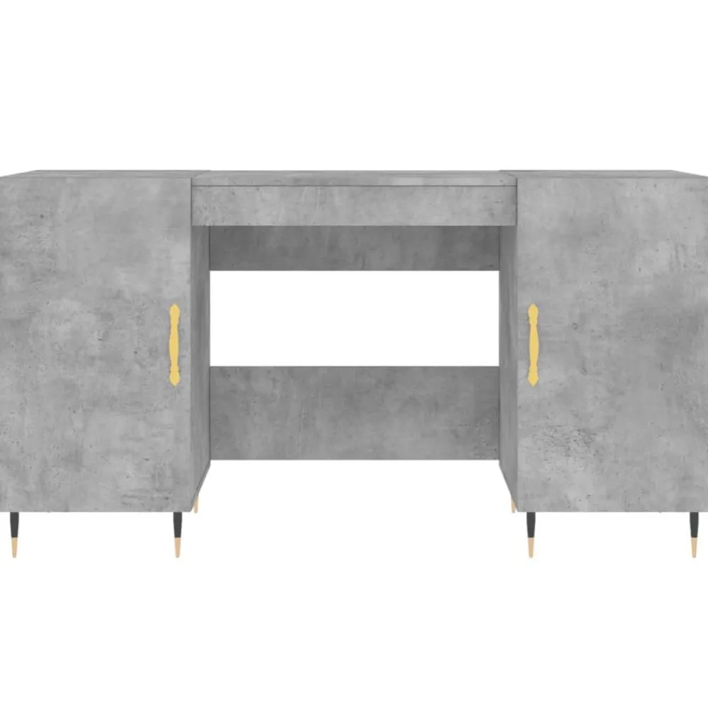vidaXL Escritorio madera de ingeniería gris hormigón 140x50x75 cm Gris hormigón New