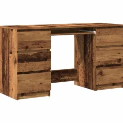 vidaXL Mobiliario De Oficina-Escritorio madera de ingeniería envejecida 140x50x77 cm