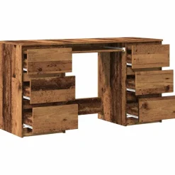 vidaXL Mobiliario De Oficina-Escritorio madera de ingeniería envejecida 140x50x77 cm