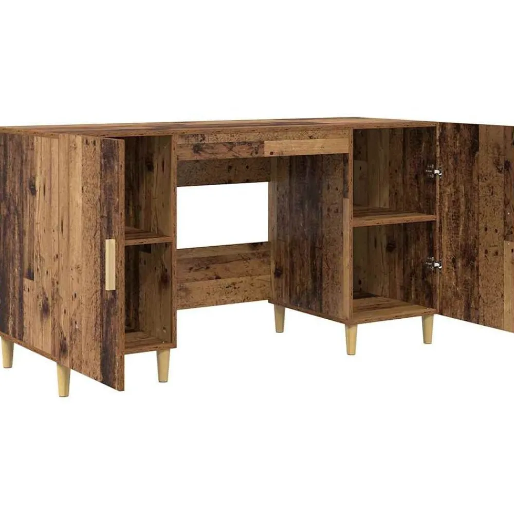 vidaXL Escritorio 140 x 50 x 75 cm Madera contrachapada Madera vieja Clearance