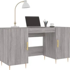 vidaXL Escritorio madera de ingeniería 140x50x75 cm Gris sonoma Online