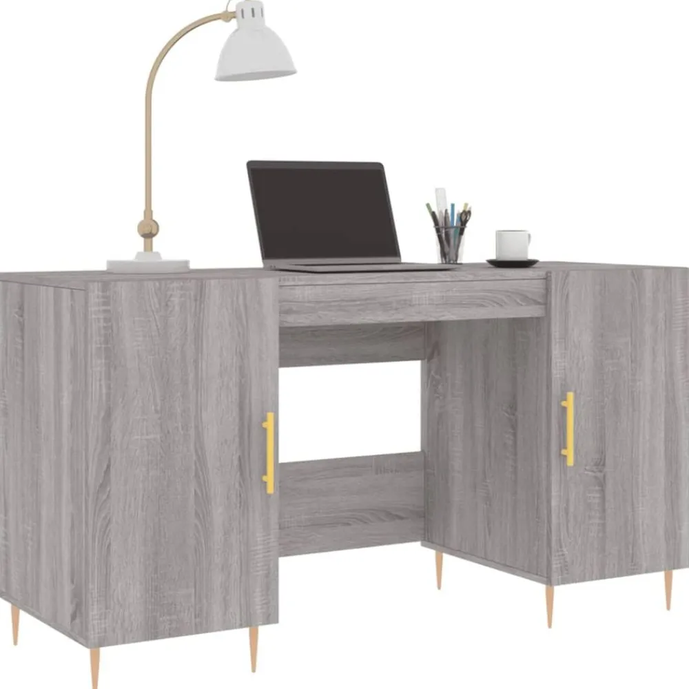 vidaXL Escritorio madera de ingeniería 140x50x75 cm Gris sonoma Online