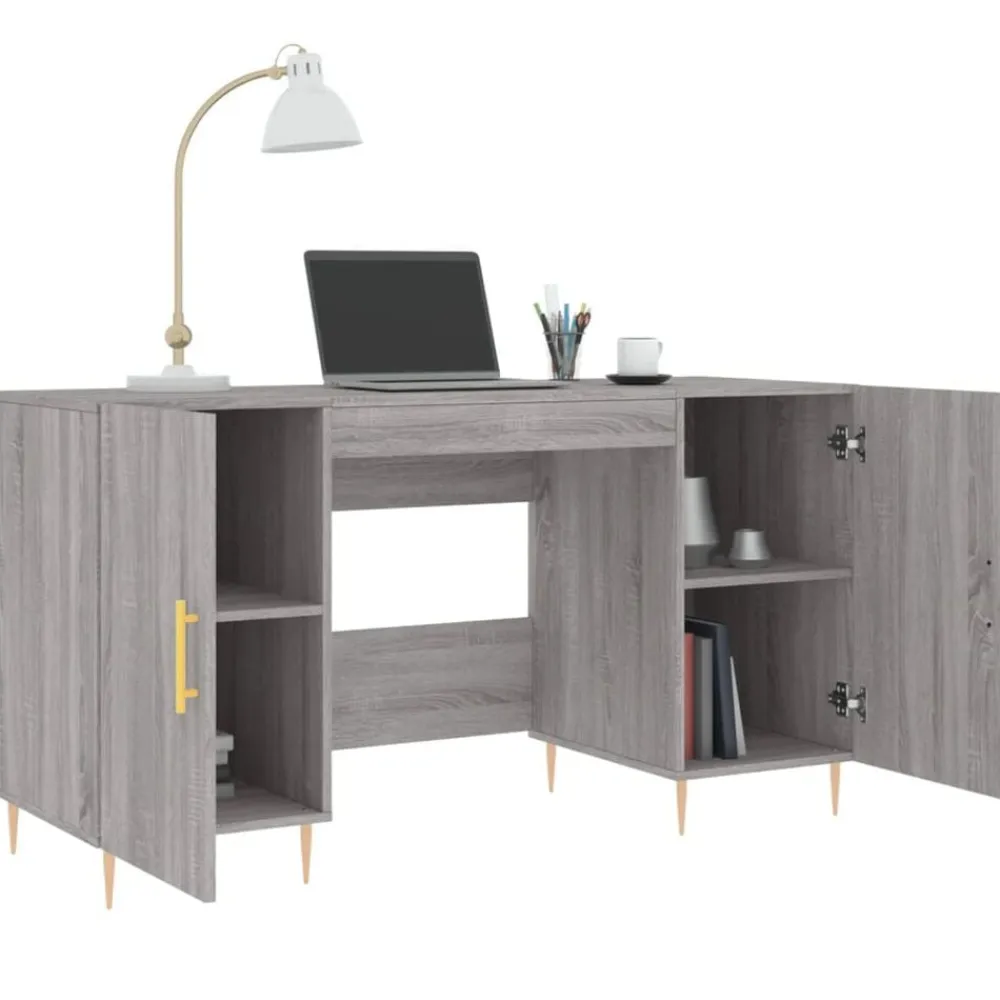 vidaXL Escritorio madera de ingeniería 140x50x75 cm Gris sonoma Online