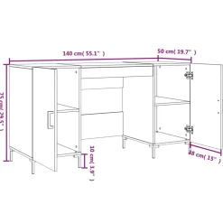 vidaXL Escritorio madera de ingeniería 140x50x75 cm Blanco Sale