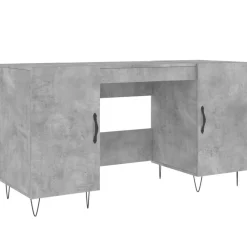 vidaXL Mobiliario De Oficina-Escritorio madera de ingeniería gris hormigón 140x50x75 cm