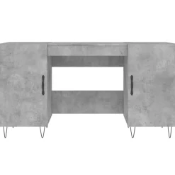vidaXL Mobiliario De Oficina-Escritorio madera de ingeniería gris hormigón 140x50x75 cm