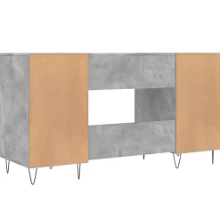 vidaXL Mobiliario De Oficina-Escritorio madera de ingeniería gris hormigón 140x50x75 cm