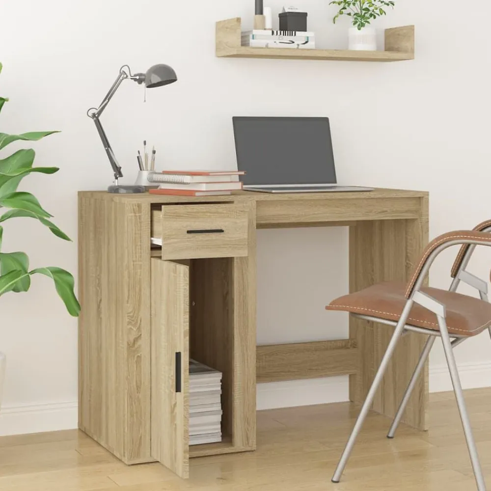 vidaXL Escritorio madera contrachapada color 100x49x75 cm Roble Sonoma Sale