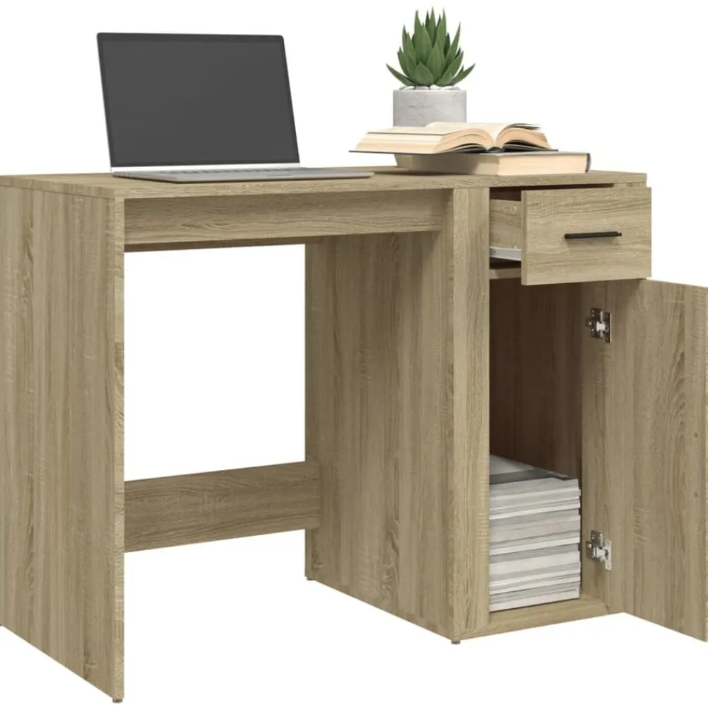 vidaXL Escritorio madera contrachapada color 100x49x75 cm Roble Sonoma Sale