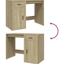 vidaXL Escritorio madera contrachapada color 100x49x75 cm Roble Sonoma Sale