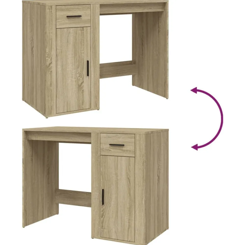 vidaXL Escritorio madera contrachapada color 100x49x75 cm Roble Sonoma Sale