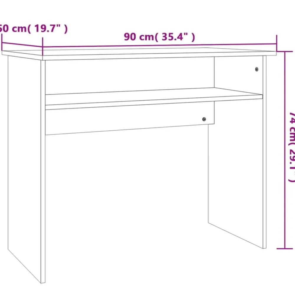 vidaXL Mobiliario De Oficina-Escritorio madera contrachapada color 90x50x74 cm