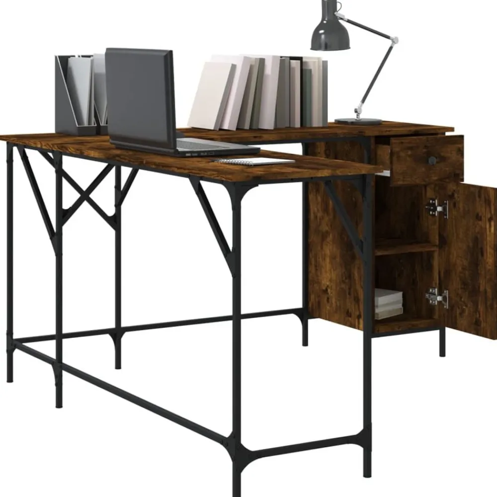 vidaXL Mobiliario De Oficina-Escritorio madera de ingeniería 141x141x75 cm