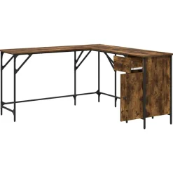 vidaXL Mobiliario De Oficina-Escritorio madera de ingeniería 141x141x75 cm