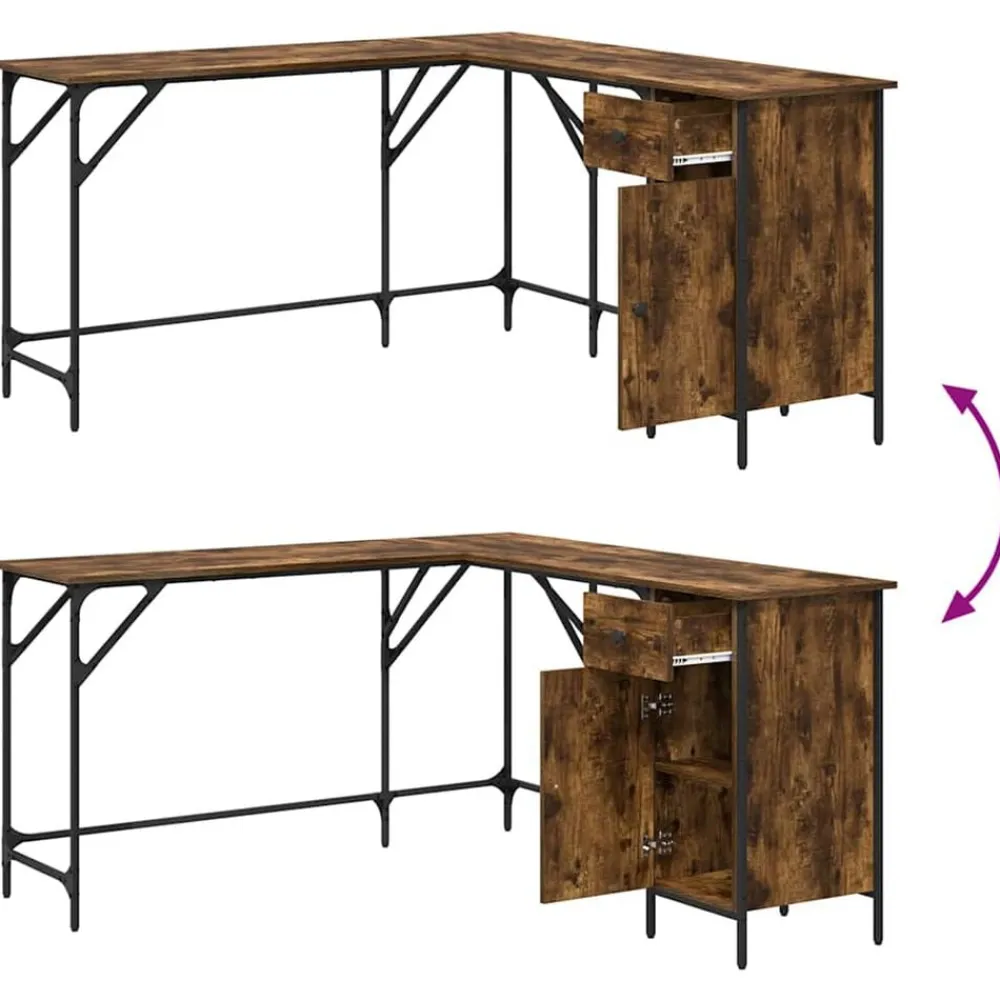 vidaXL Mobiliario De Oficina-Escritorio madera de ingeniería 141x141x75 cm