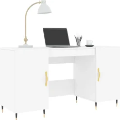 vidaXL Escritorio madera de ingeniería 140x50x75 cm Blanco Best