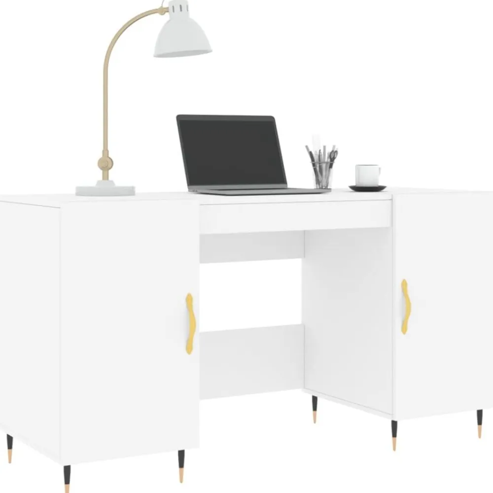 vidaXL Escritorio madera de ingeniería 140x50x75 cm Blanco Best