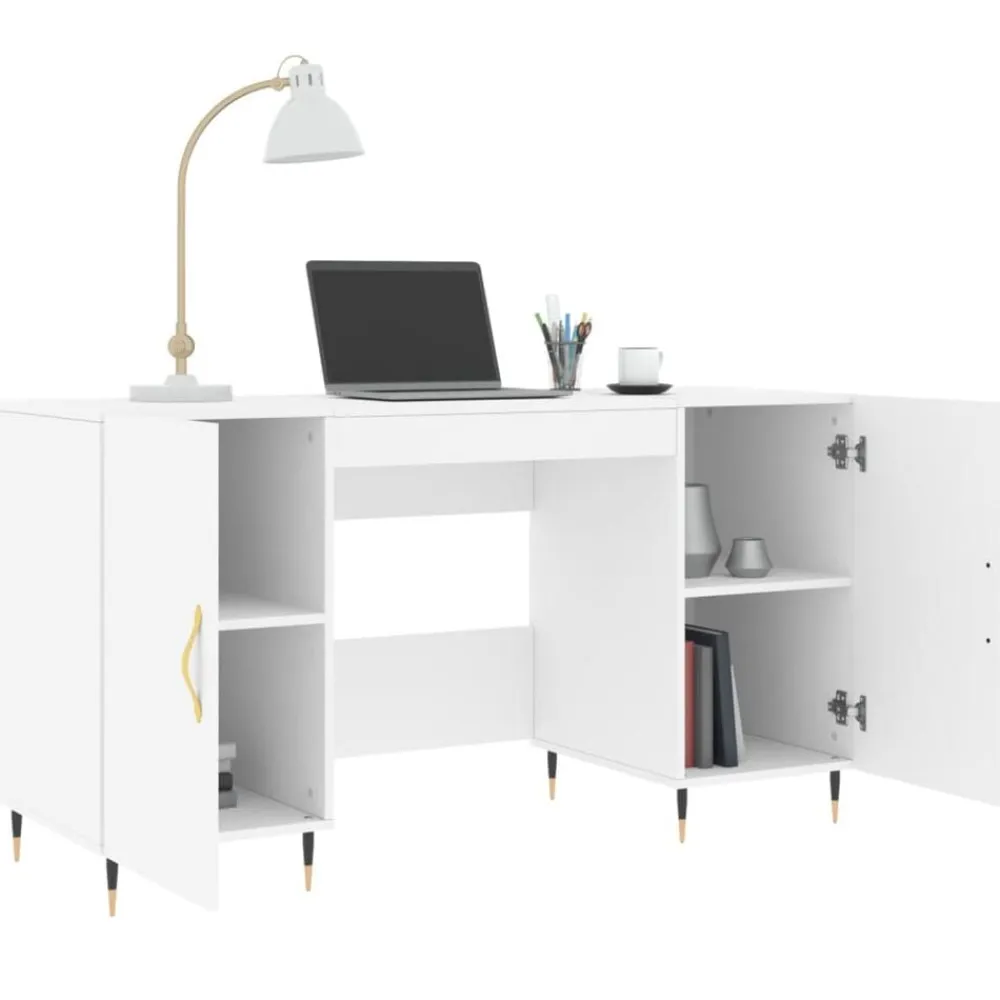 vidaXL Escritorio madera de ingeniería 140x50x75 cm Blanco Best