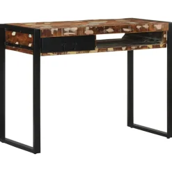 vidaXL Escritorio madera maciza reciclada multicolor 100x50x75 cm Online