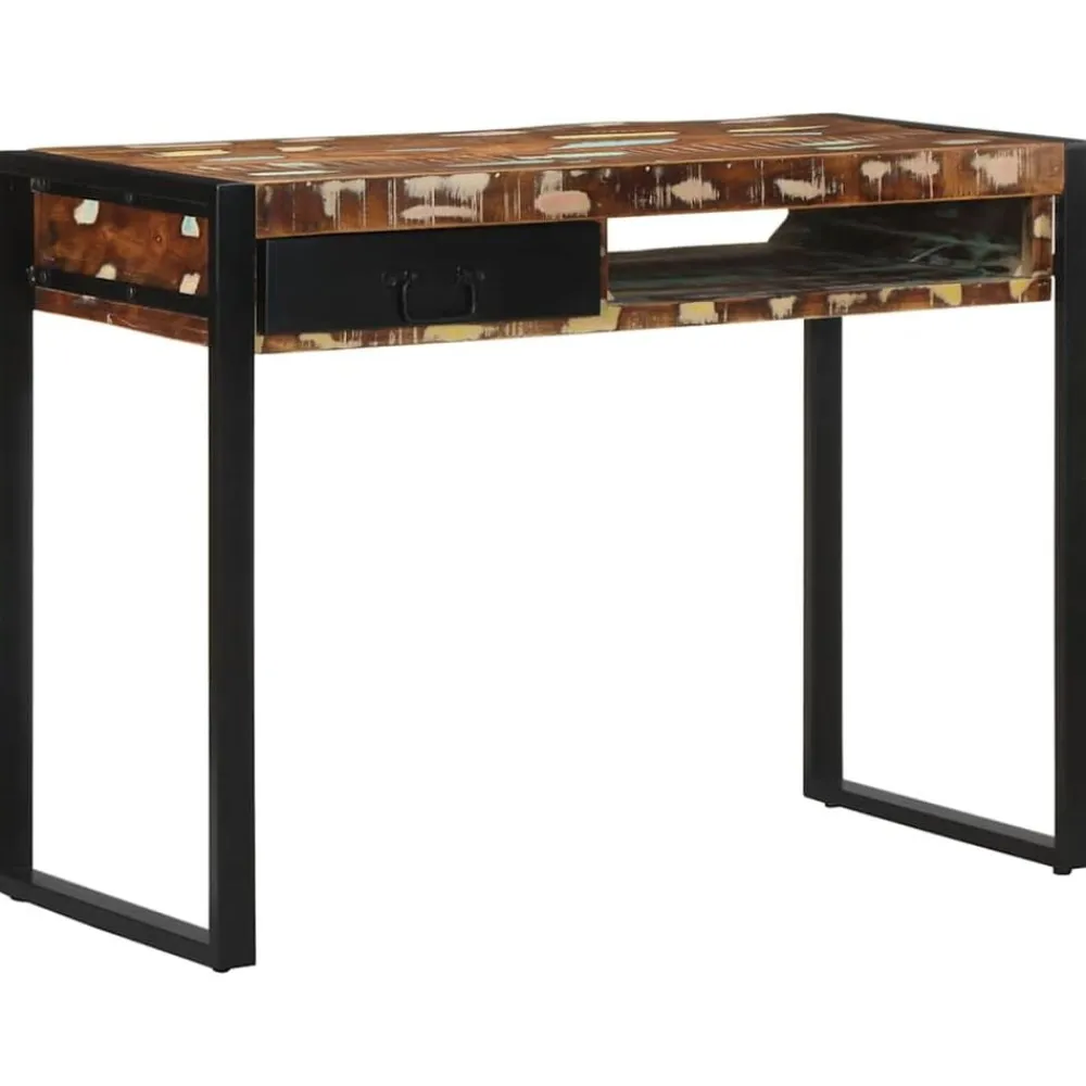 vidaXL Escritorio madera maciza reciclada multicolor 100x50x75 cm Online