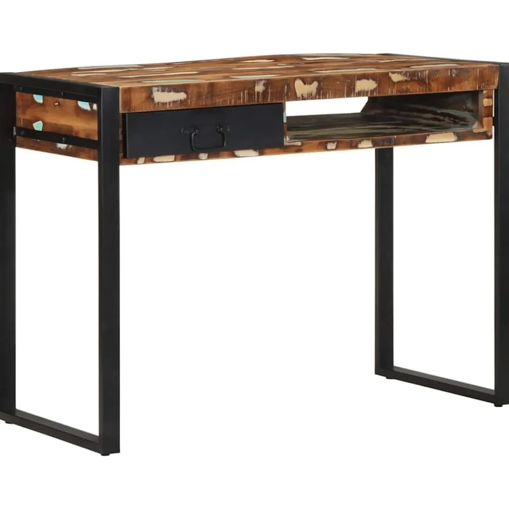 vidaXL Escritorio madera maciza reciclada multicolor 100x50x75 cm Online