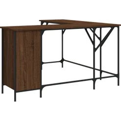 vidaXL Escritorio madera de ingeniería roble marrón 141x141x75 cm Marr&oacute;n roble Best