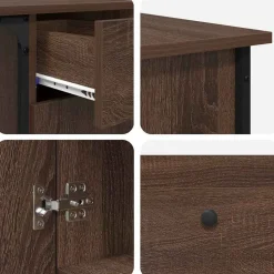 vidaXL Escritorio madera de ingeniería roble marrón 141x141x75 cm Marr&oacute;n roble Best