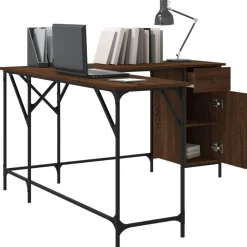 vidaXL Escritorio madera de ingeniería roble marrón 141x141x75 cm Marr&oacute;n roble Best
