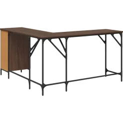 vidaXL Escritorio madera de ingeniería roble marrón 141x141x75 cm Marr&oacute;n roble Best