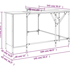 vidaXL Escritorio madera de ingeniería roble marrón 141x141x75 cm Marr&oacute;n roble Best