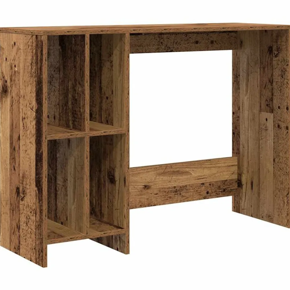vidaXL Escritorio madera ingeniería madera envejecida 102,5x35x75 cm Madera antigua Discount