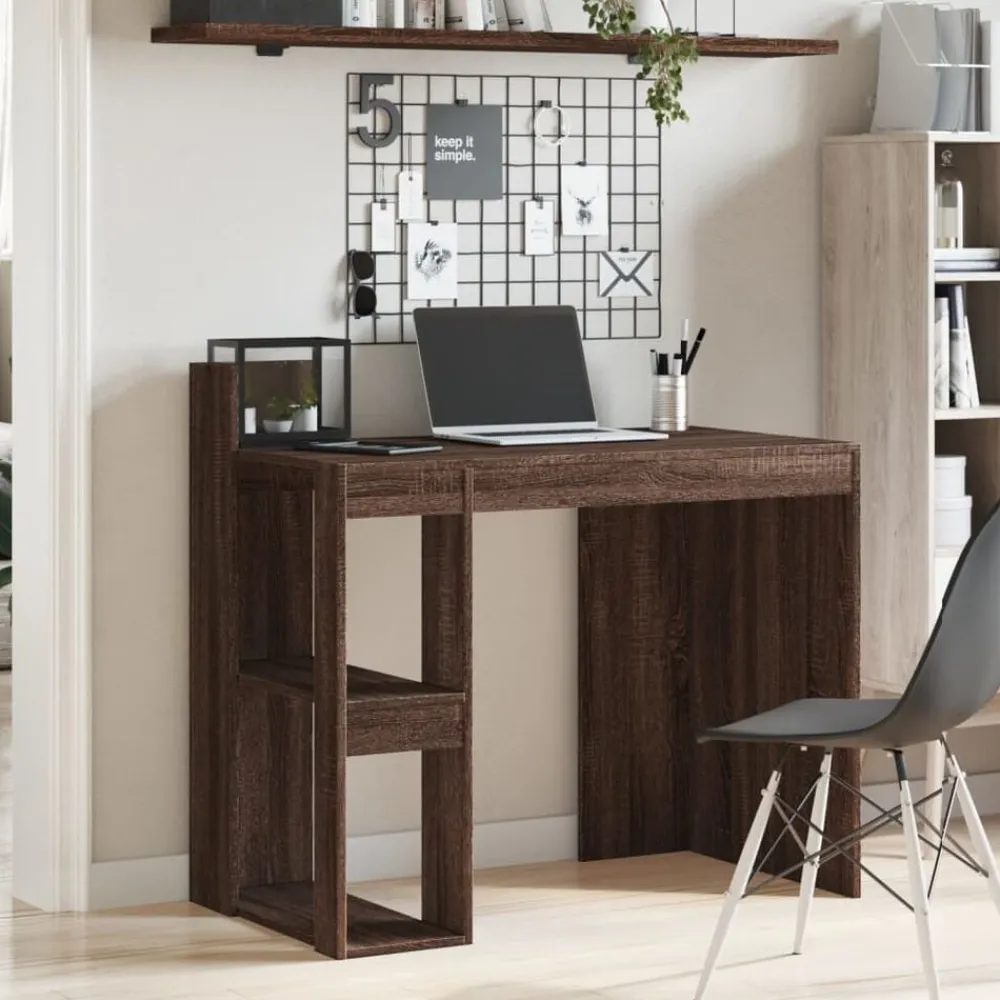 vidaXL Escritorio madera de ingeniería marrón roble 103,5x56,5x94 cm Marrón roble Hot