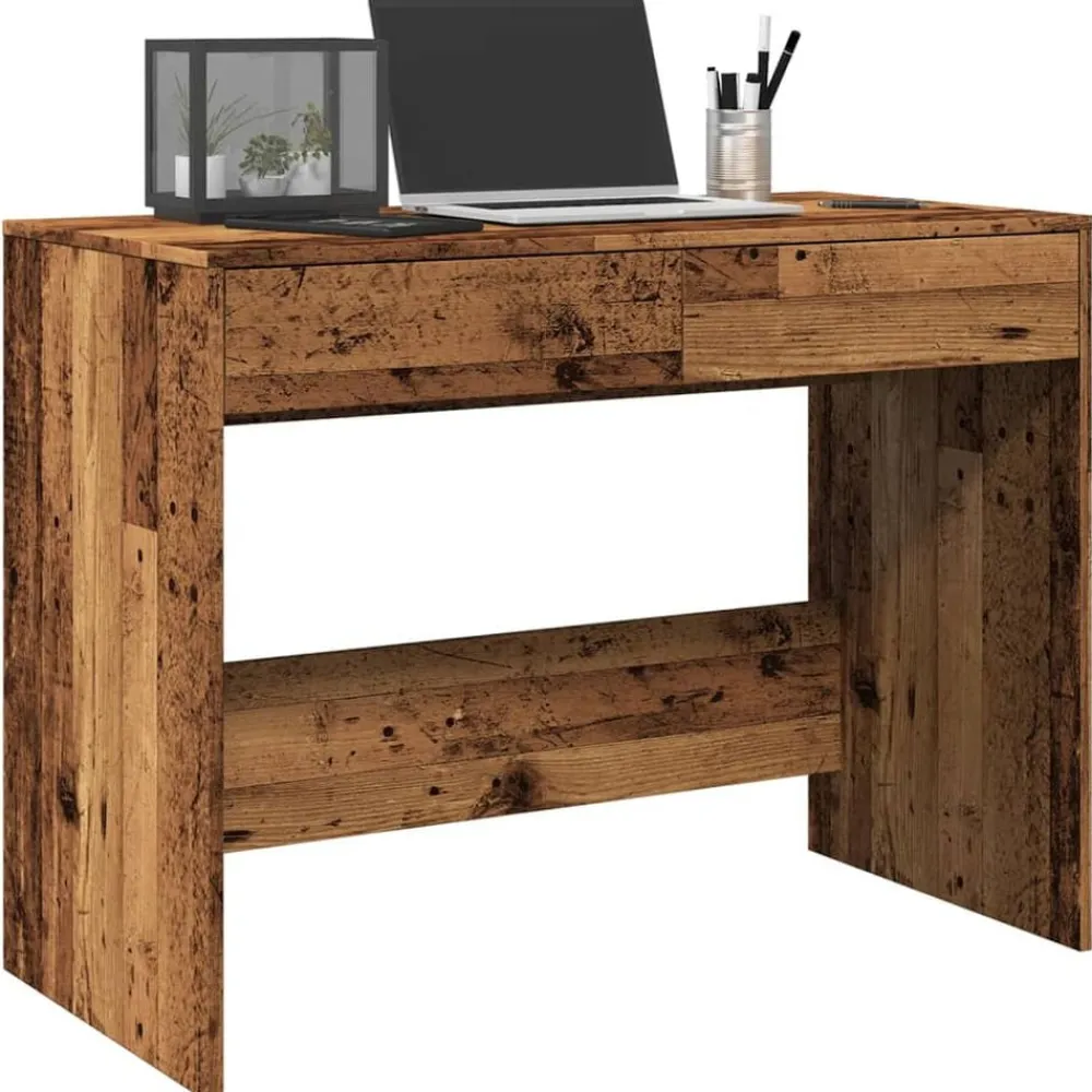 vidaXL Escritorio madera ingeniería madera envejecida 101x50x76,5 cm Madera antigua Hot
