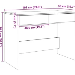 vidaXL Escritorio madera ingeniería madera envejecida 101x50x76,5 cm Madera antigua Hot