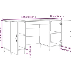 vidaXL Escritorio madera de ingeniería 140x50x75 cm Roble Sonoma