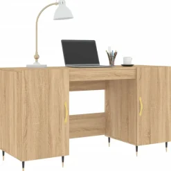vidaXL Escritorio madera de ingeniería 140x50x75 cm Roble Sonoma
