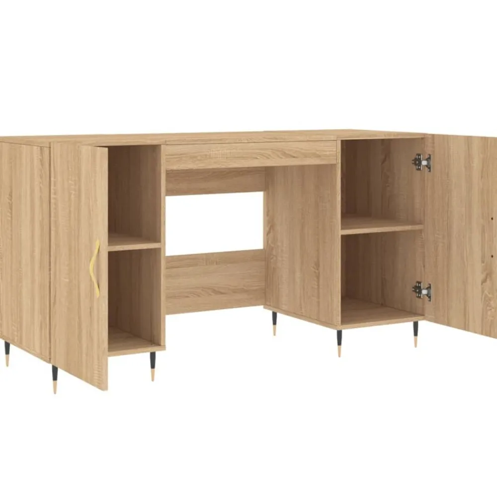 vidaXL Escritorio madera de ingeniería 140x50x75 cm Roble Sonoma
