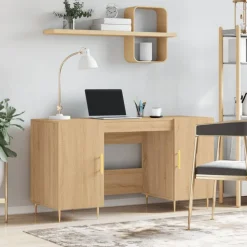 vidaXL Escritorio madera de ingeniería 140x50x75 cm Roble Sonoma Best