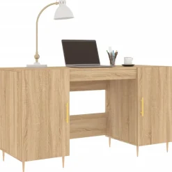 vidaXL Escritorio madera de ingeniería 140x50x75 cm Roble Sonoma Best