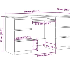 vidaXL Mobiliario De Oficina-Escritorio madera contrachapada color 140x50x77 cm