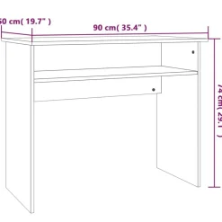 vidaXL Mobiliario De Oficina-Escritorio madera contrachapada color 90x50x74 cm