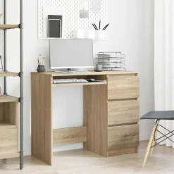 vidaXL Escritorio madera contrachapada color 90x45x76 cm Roble Sonoma Clearance