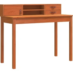 vidaXL Mobiliario De Oficina-Escritorio Marrón cera 110 x 50 x 93 cm Madera de Pino Sólido