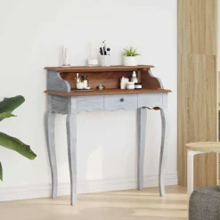 vidaXL Mobiliario De Oficina-Escritorio Marrón y 80 x 40 x 92 cm Madera maciza de Caoba