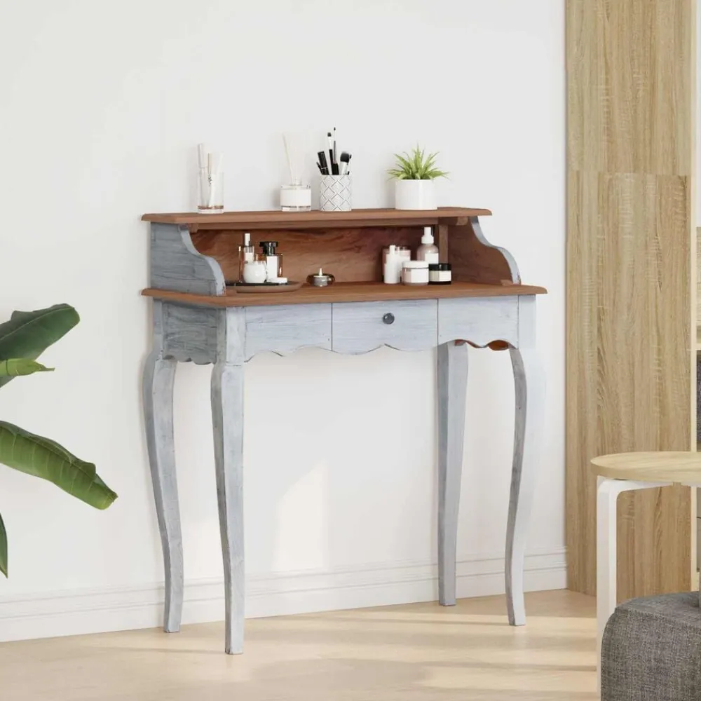 vidaXL Mobiliario De Oficina-Escritorio Marrón y 80 x 40 x 92 cm Madera maciza de Caoba