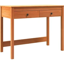 vidaXL Escritorio Max Brown 100 x 50 x 78 cm Madera de pino macizo Marrón cera New