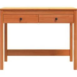vidaXL Escritorio Max Brown 100 x 50 x 78 cm Madera de pino macizo Marr&oacute;n cera New